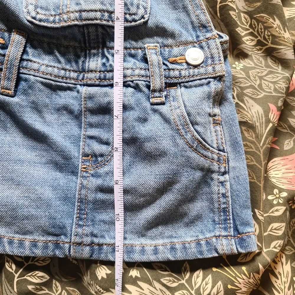 Old Navy Denim Overall Dress Baby Girls 3-6M Blue Good Cotton Jumper Skirtall